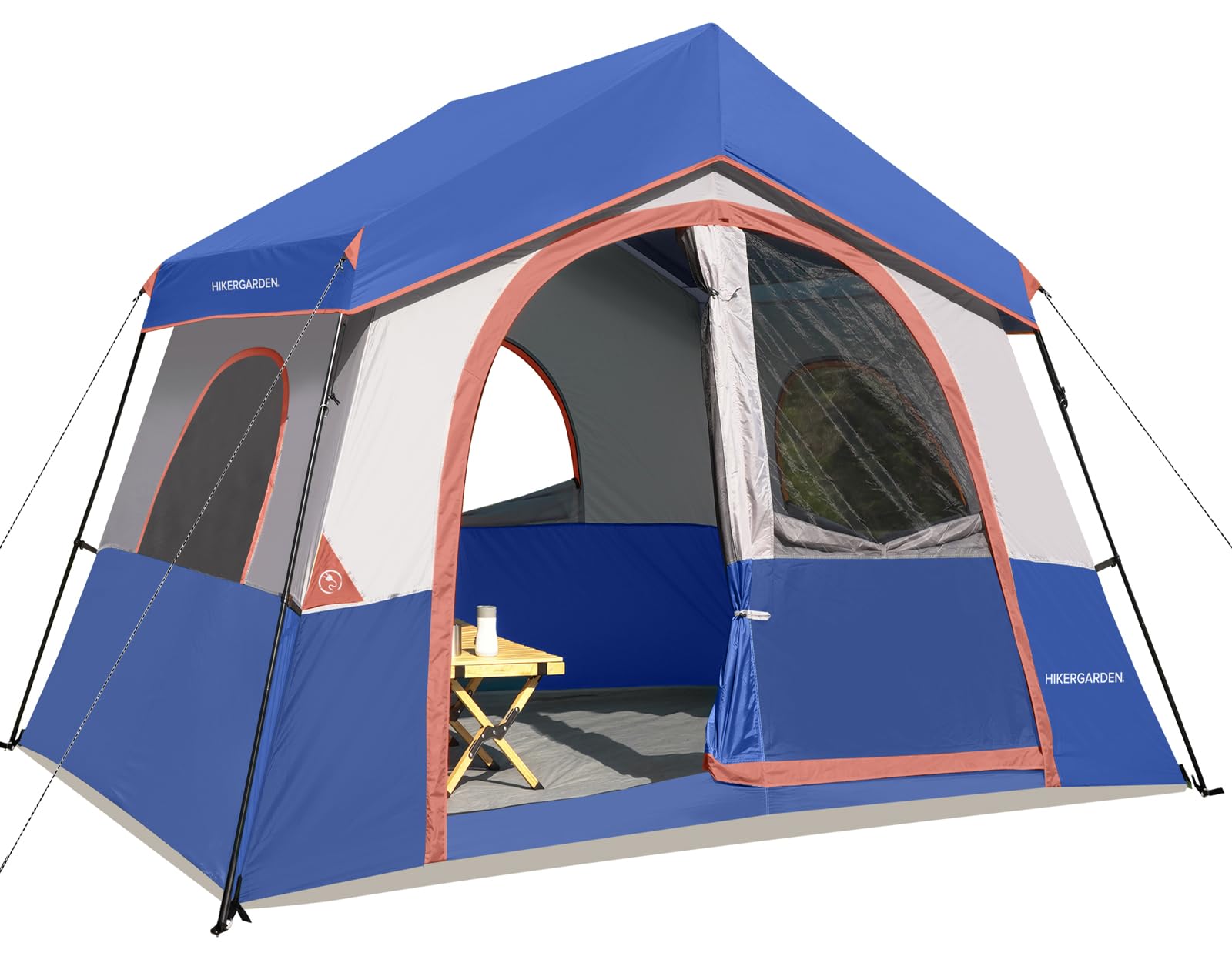 HG Hikergarden 8-person tent front view showing spacious family cabin for camping