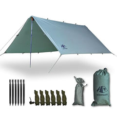 HIKERGEARS 10x10 tarp is lightweight and packable for backpacking