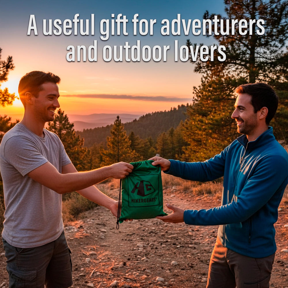 HIKERGEARS tarp used as hammock rain fly over campsite