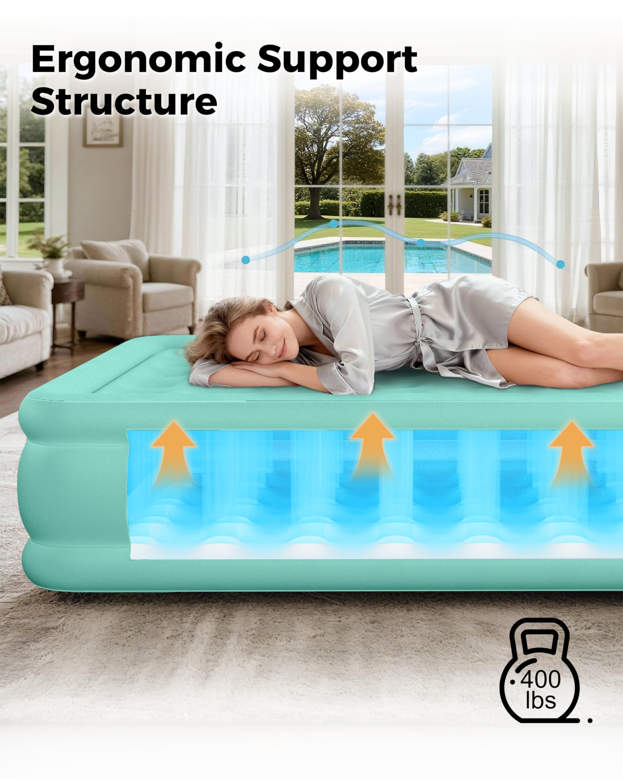 HikerSKY air mattress foldable with storage bag for easy packing.