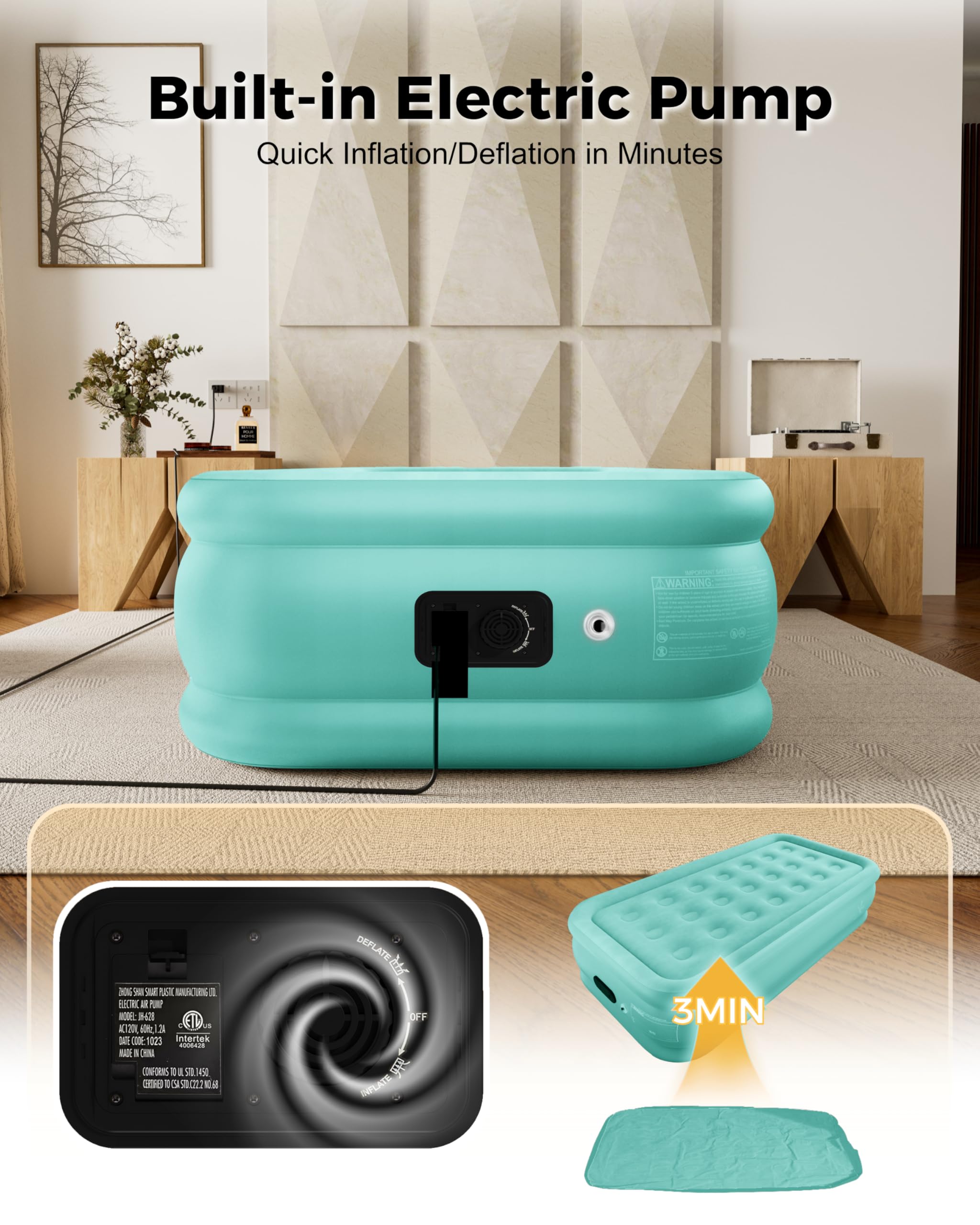 HikerSKY air mattress puncture-resistant PVC helps prevent leaks during home use.