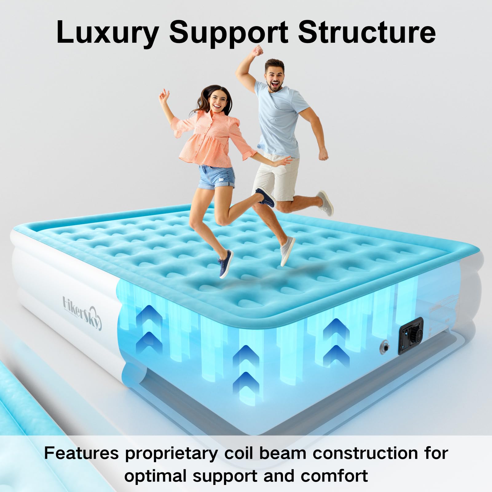 HikerSKY queen air mattress storage bag highlights portability.