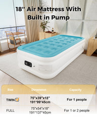 HikerSKY twin air mattress storage bag shown for easy portability and compact storage.