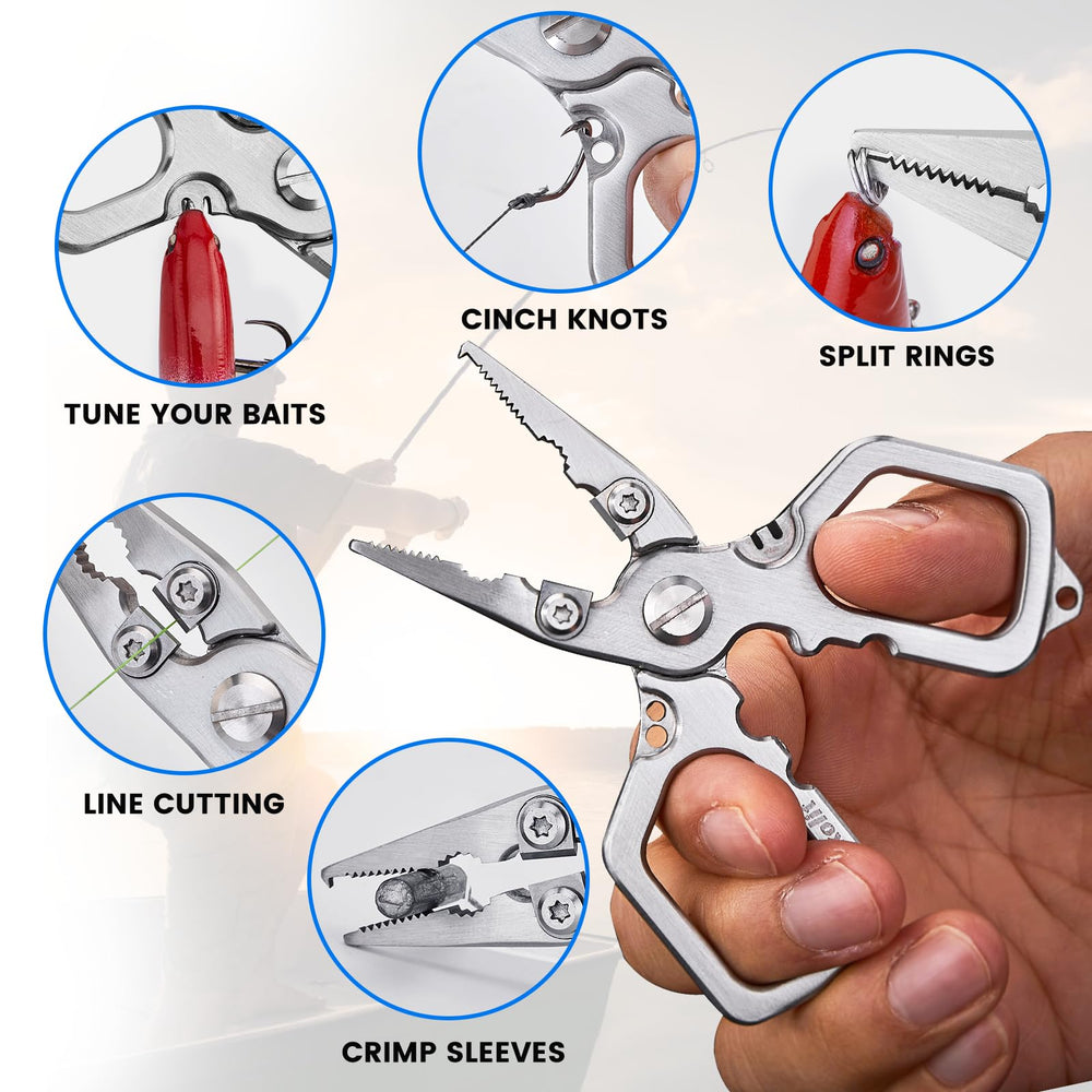 Multi-functional jaws removing a hook