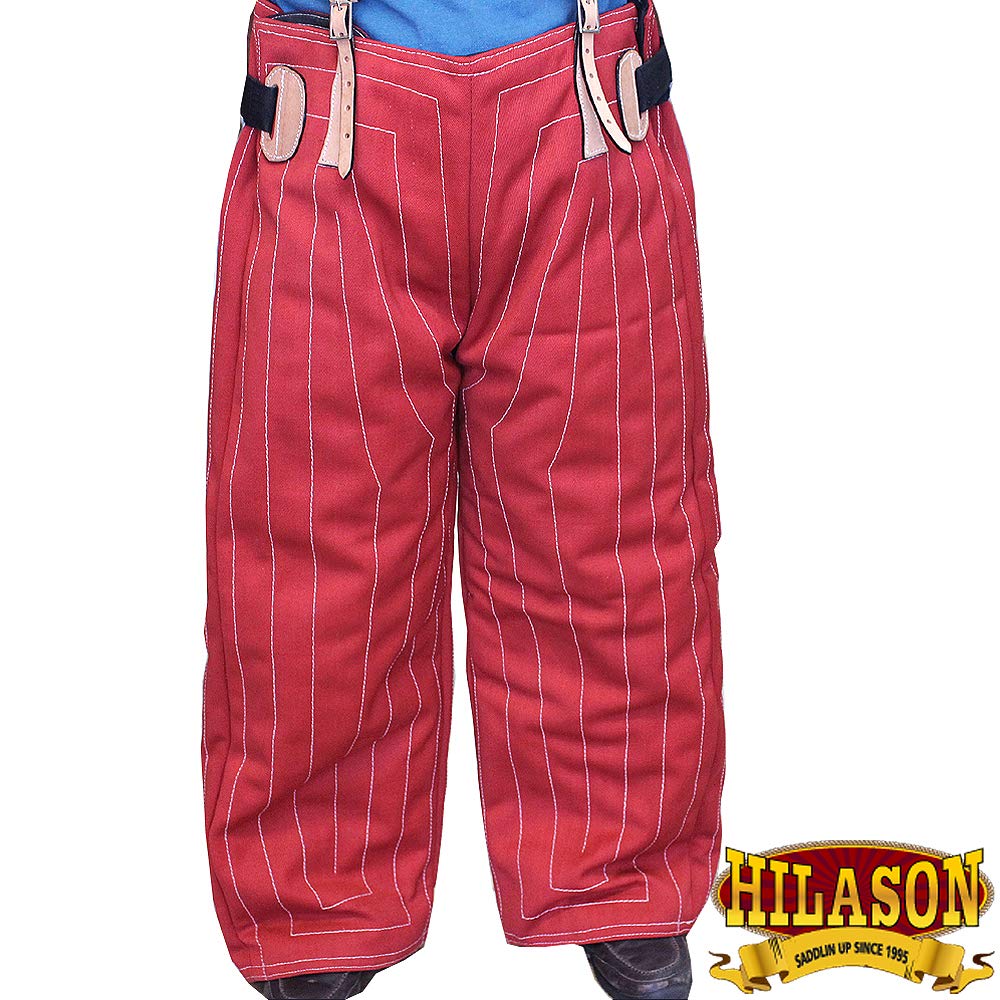 Hilason bite-suit pant outer fabric detail, durable linen for bite resistance.