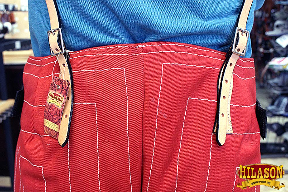 Hilason bite-suit pant red for visibility in training environments and professional appearance.