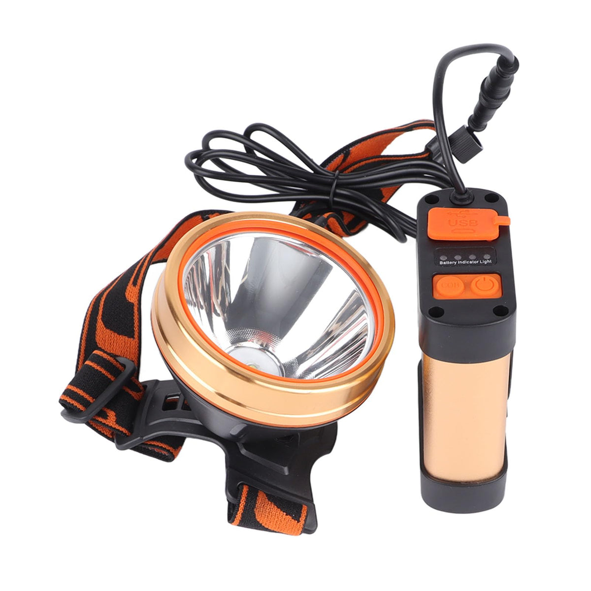Hilitand headlamp packaging shows contents including battery and cable