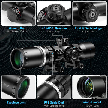 HILIYOT crossbow scope green coated lenses boost light transmission