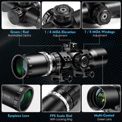HILIYOT crossbow scope green coated lenses boost light transmission