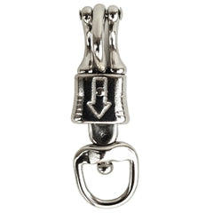Hill Leather nickel panic snap on a round swivel, ideal for lunge lines and tether setups.