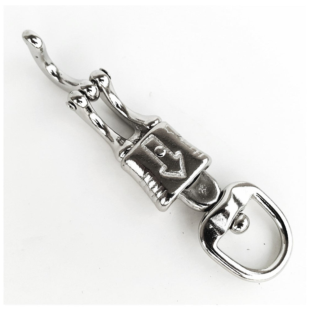 Hill Leather nickel panic snap provides durable hardware for motorcycle riders and heavy-duty gear.