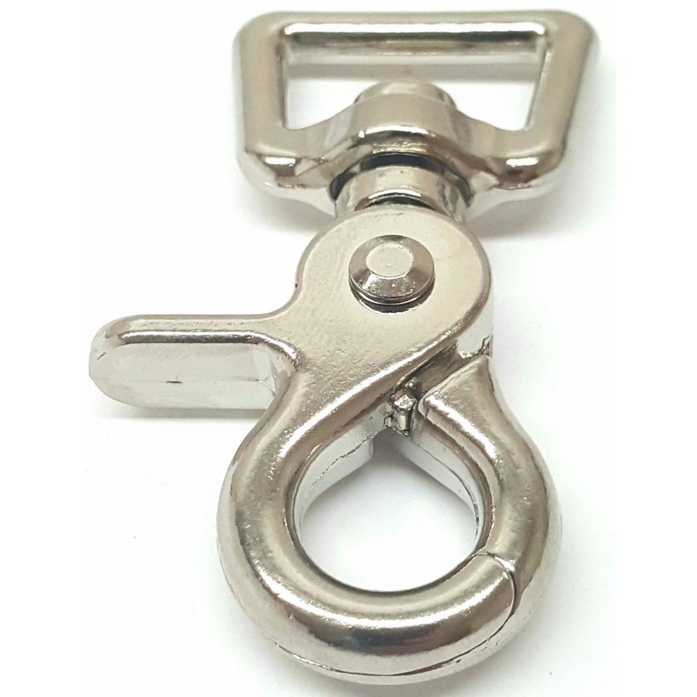 Hill Saddlery nickel plated rein snaps with 360-degree rotation resist weather