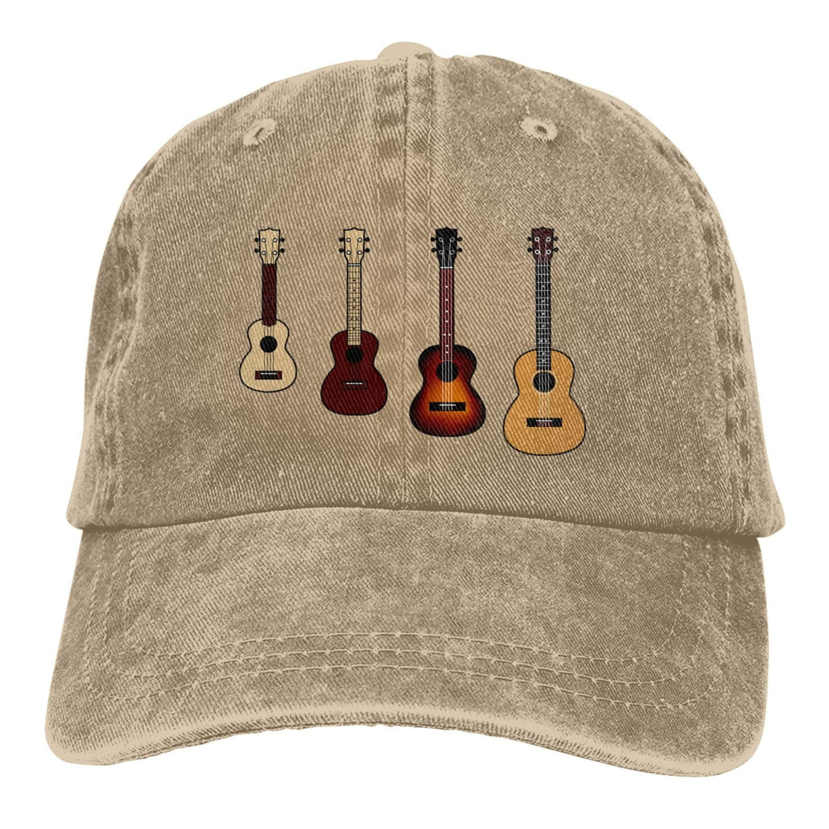 Hillback funny ukulele cap front view for unisex outdoor wear and casual style