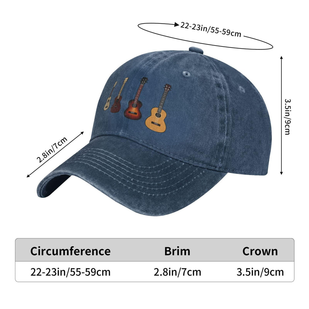 Hillback ukulele-pattern trucker hat side view suits everyday casual outfits