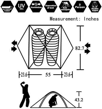 Hillman tent with two doors and vestibules for easy access and gear storage