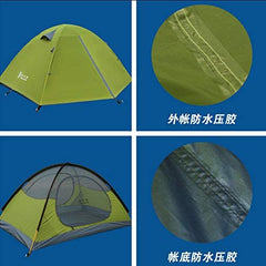 Hillman Outdoors 2-Person blue tent interior showing spacious sleeping area.