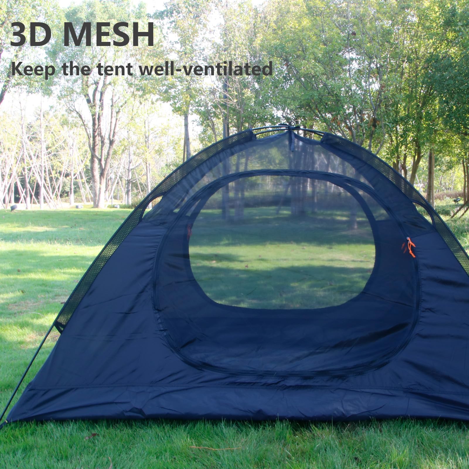 Hillman tent aluminum poles provide strong support in windy conditions.