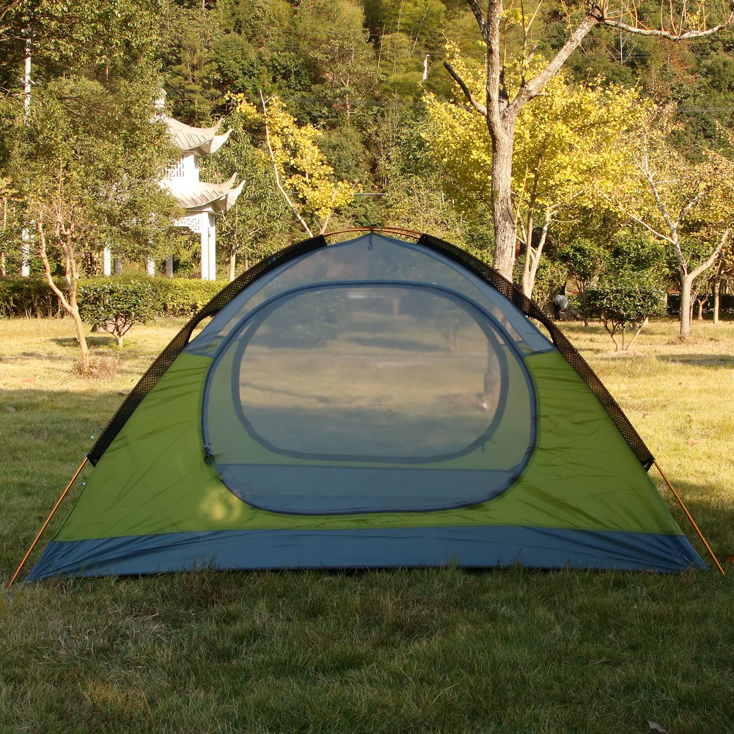 Hillman tent freestanding setup helps pitching on sand or grass