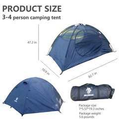 Hillman tent privacy windows and double zippers enable easy, secure entry.