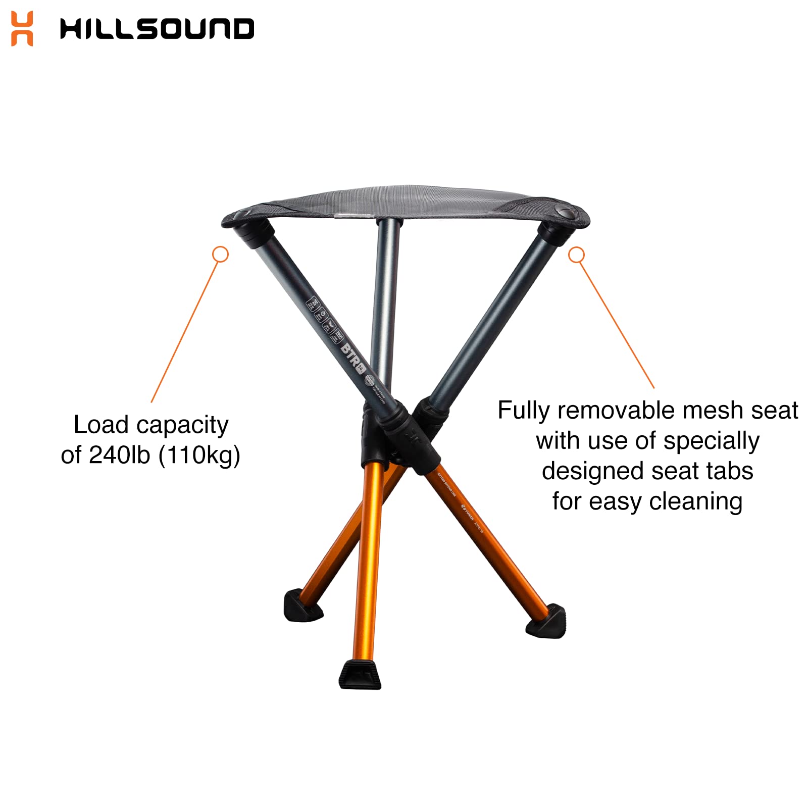 H Hillsound BTR Stool 17-inch dimensions highlight versatile height options.
