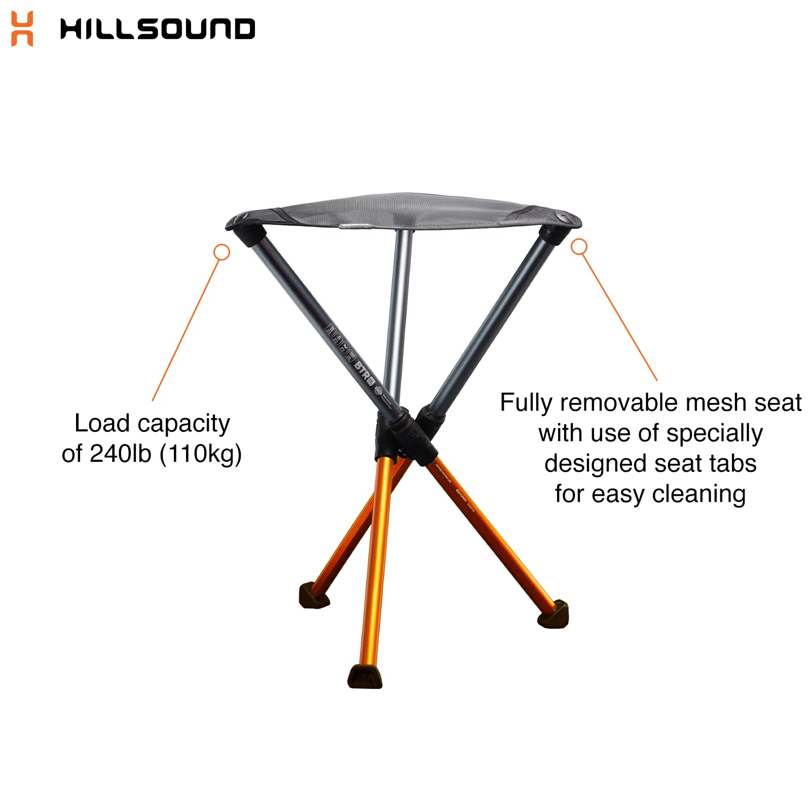 Hillsound BTR Stool crafted from 6061 aluminum for durable outdoor seating.
