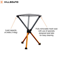 Hillsound BTR Stool crafted from 6061 aluminum for durable outdoor seating.