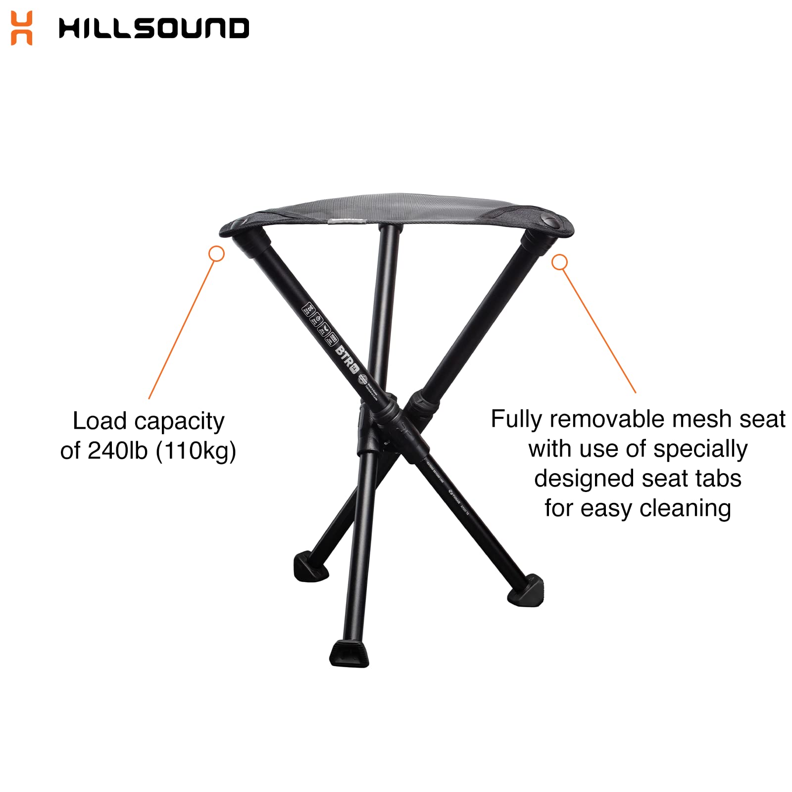 Hillsound BTR Stool showing aerospace aluminum durability