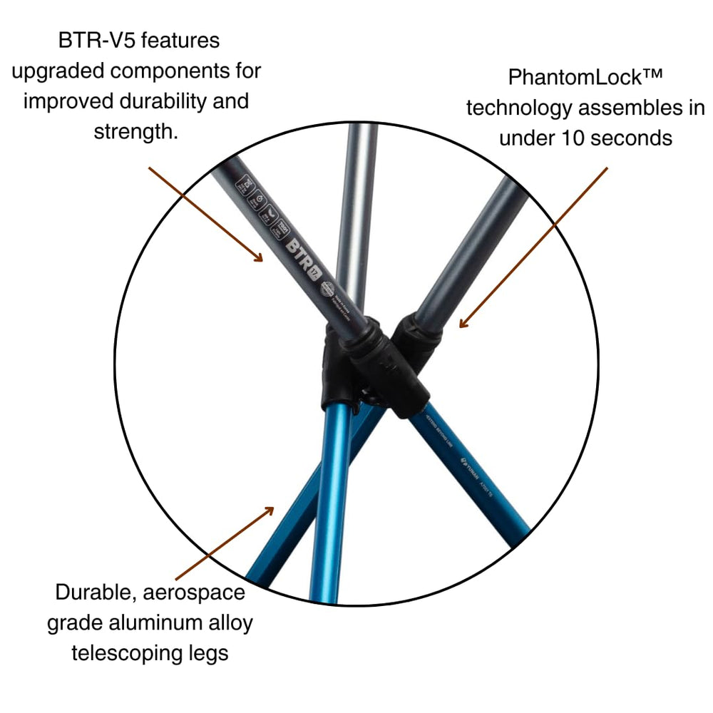 Hillsound BTR Stool durable aluminum build provides reliable support.