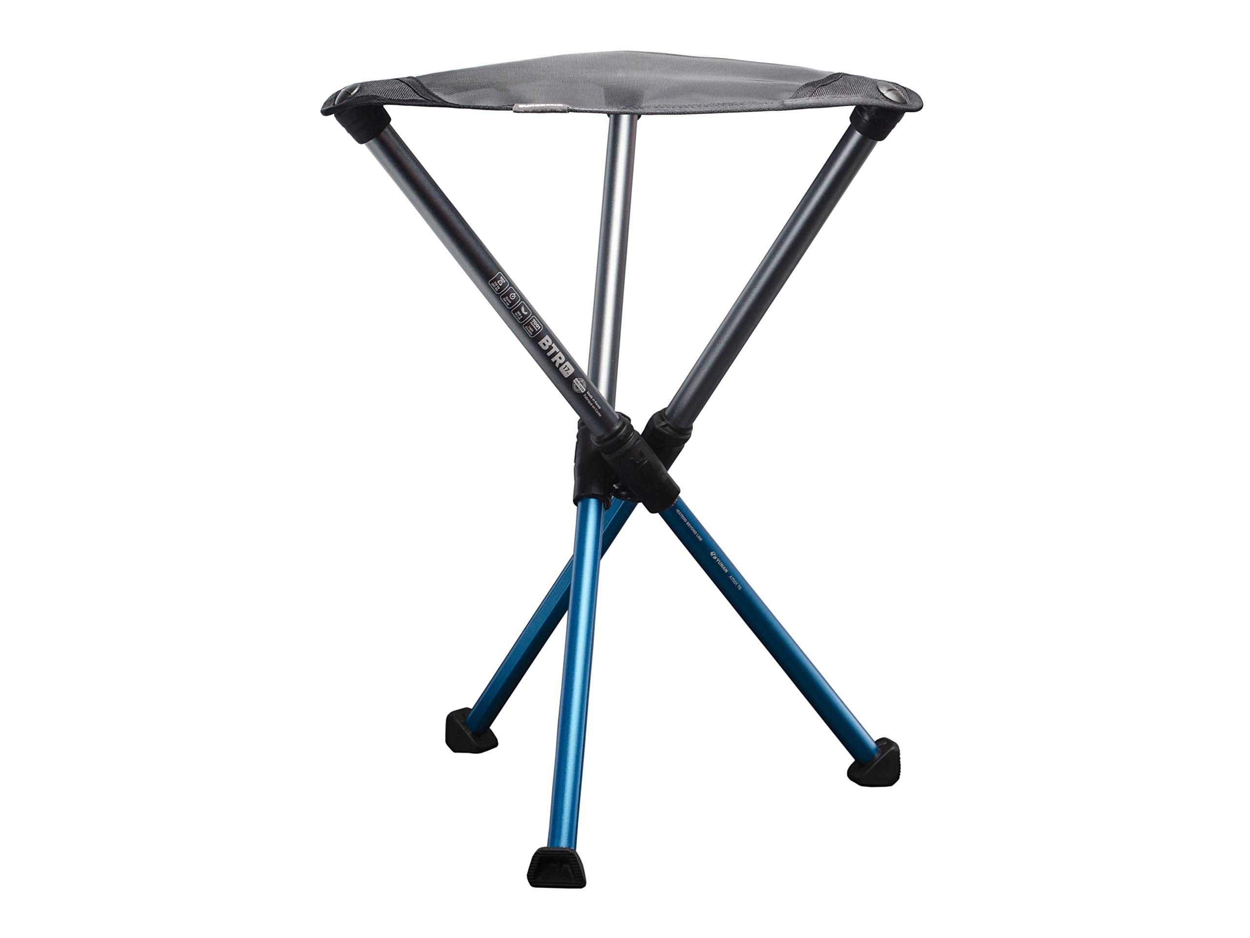 Hillsound BTR Stool extended legs provide stable support on uneven ground.