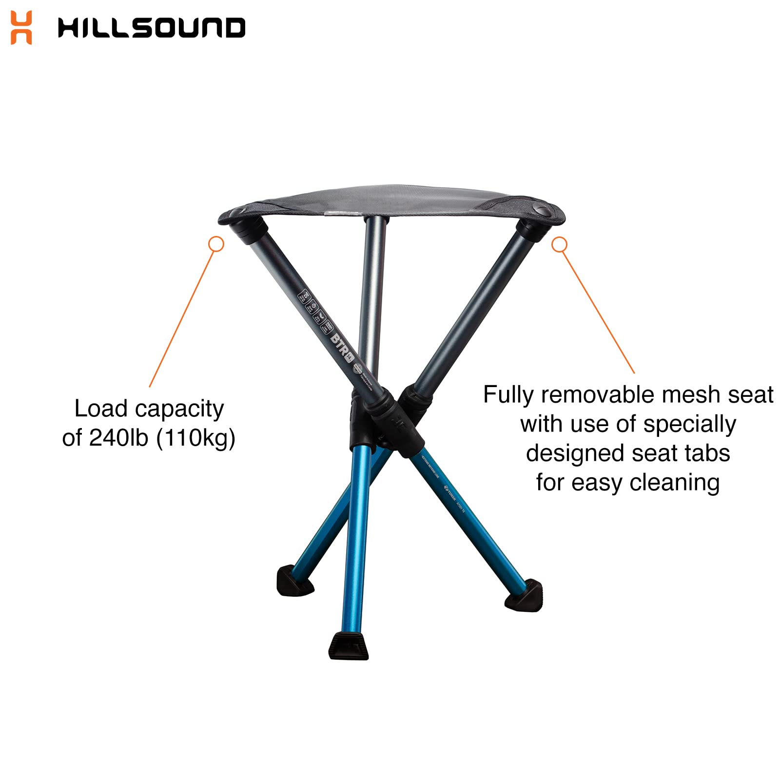 Hillsound BTR Stool removable seat allows easy cleaning and maintenance.