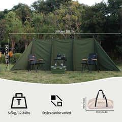 Himalaya camping windbreaks privacy screen demonstrates versatile setup for privacy and wind protection.
