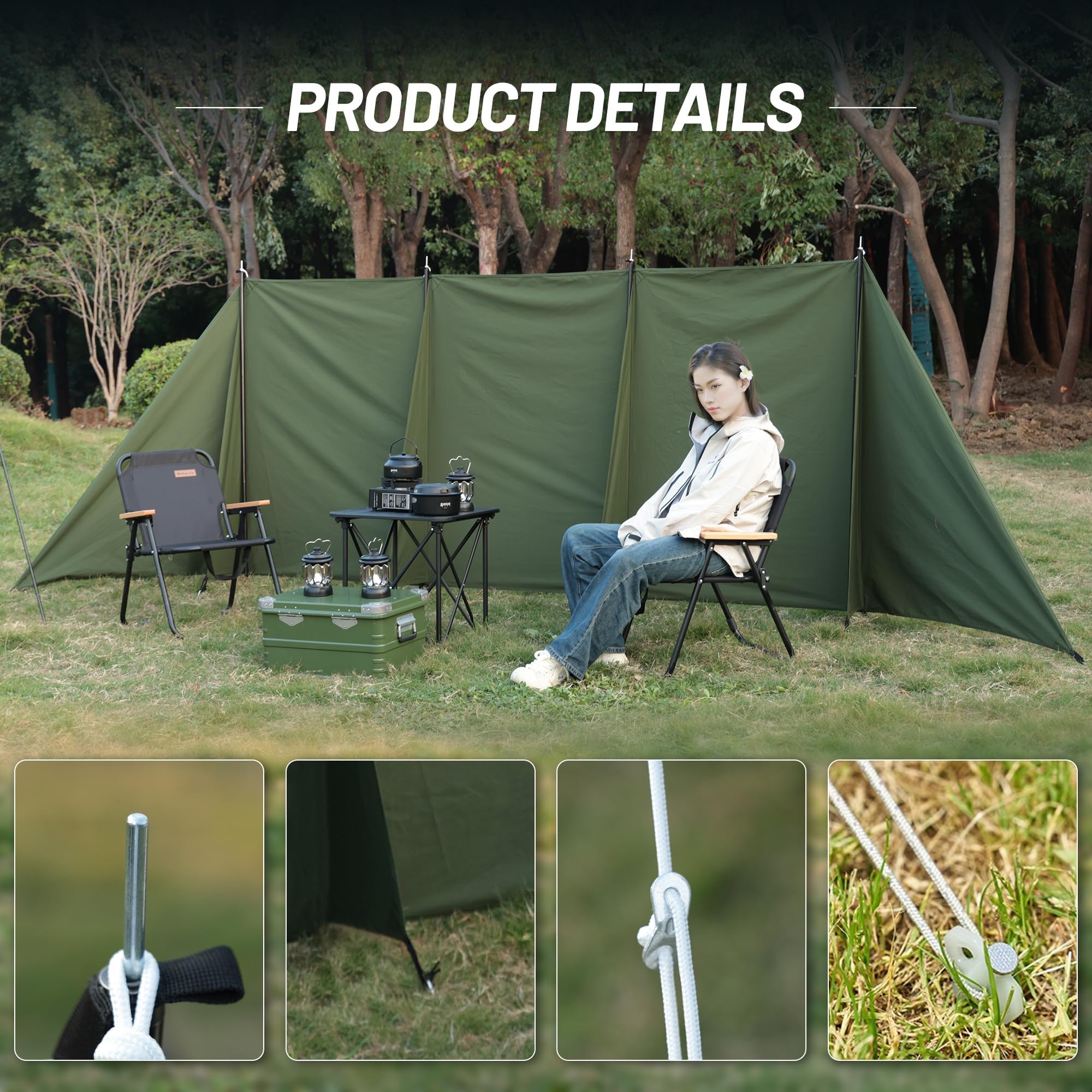Himalaya camping windbreaks wind-blocking feature with sturdy frame provides reliable shelter in breezy conditions.