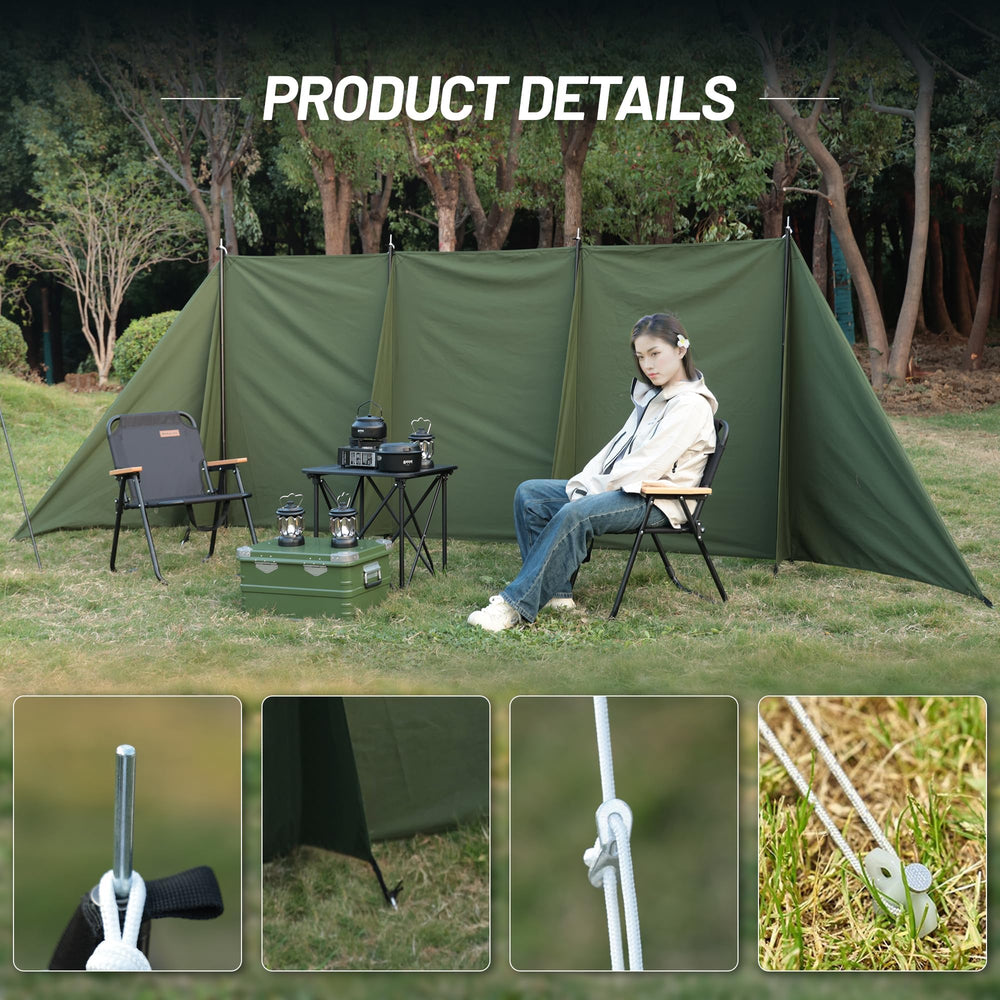 Himalaya camping windbreaks wind-blocking feature with sturdy frame provides reliable shelter in breezy conditions.
