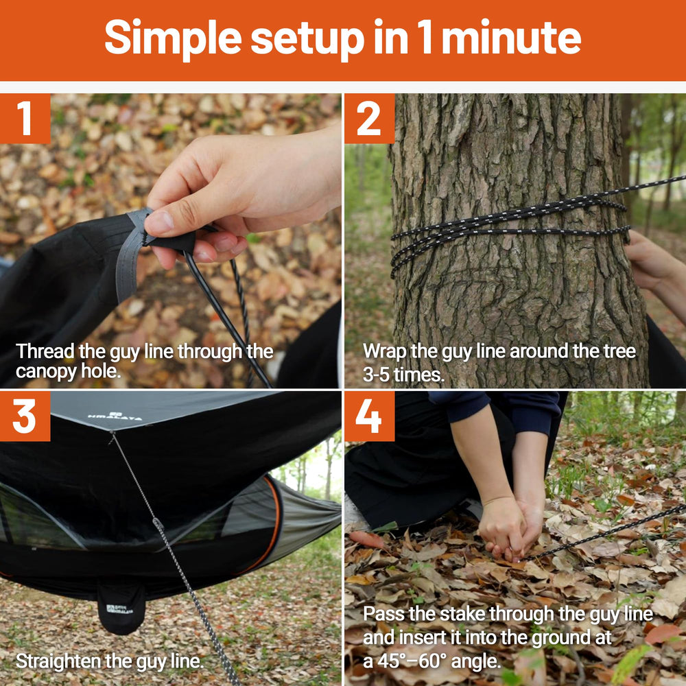 Himalaya hammock ground nails and buckles aid sturdy setup