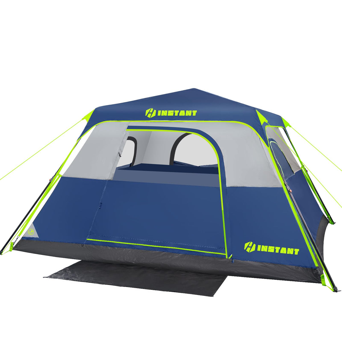 HINSTANT instant tent quick-setup shows the pre-attached poles enabling fast 60-second setup for families.