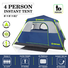 HINSTANT spacious interior 8x8 feet with 61 inch height for comfort