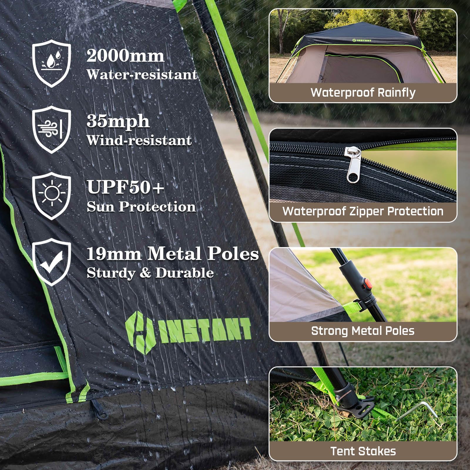 HINSTANT durable zippers ensure smooth operation during camping
