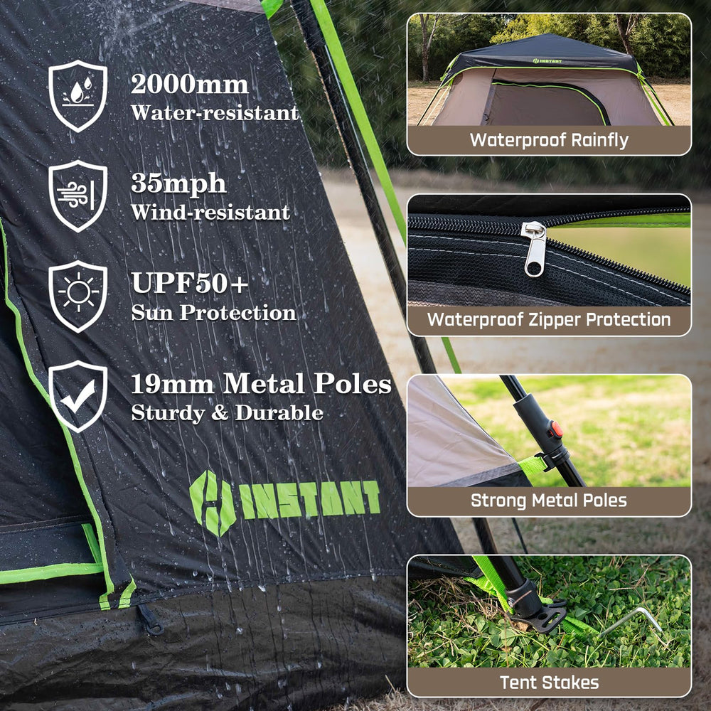 HINSTANT tent rainfly-included option adds protection during unpredictable weather.