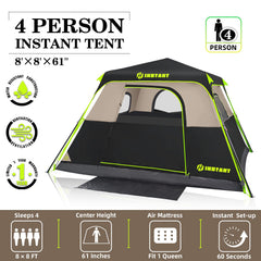 HINSTANT tent spacious interior 8x8 feet with ample headroom