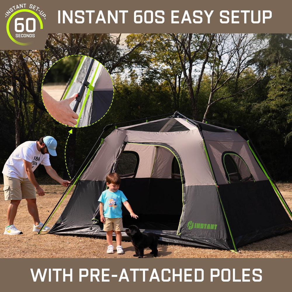HINSTANT tent excellent-views-ventilation large mesh windows promote airflow.