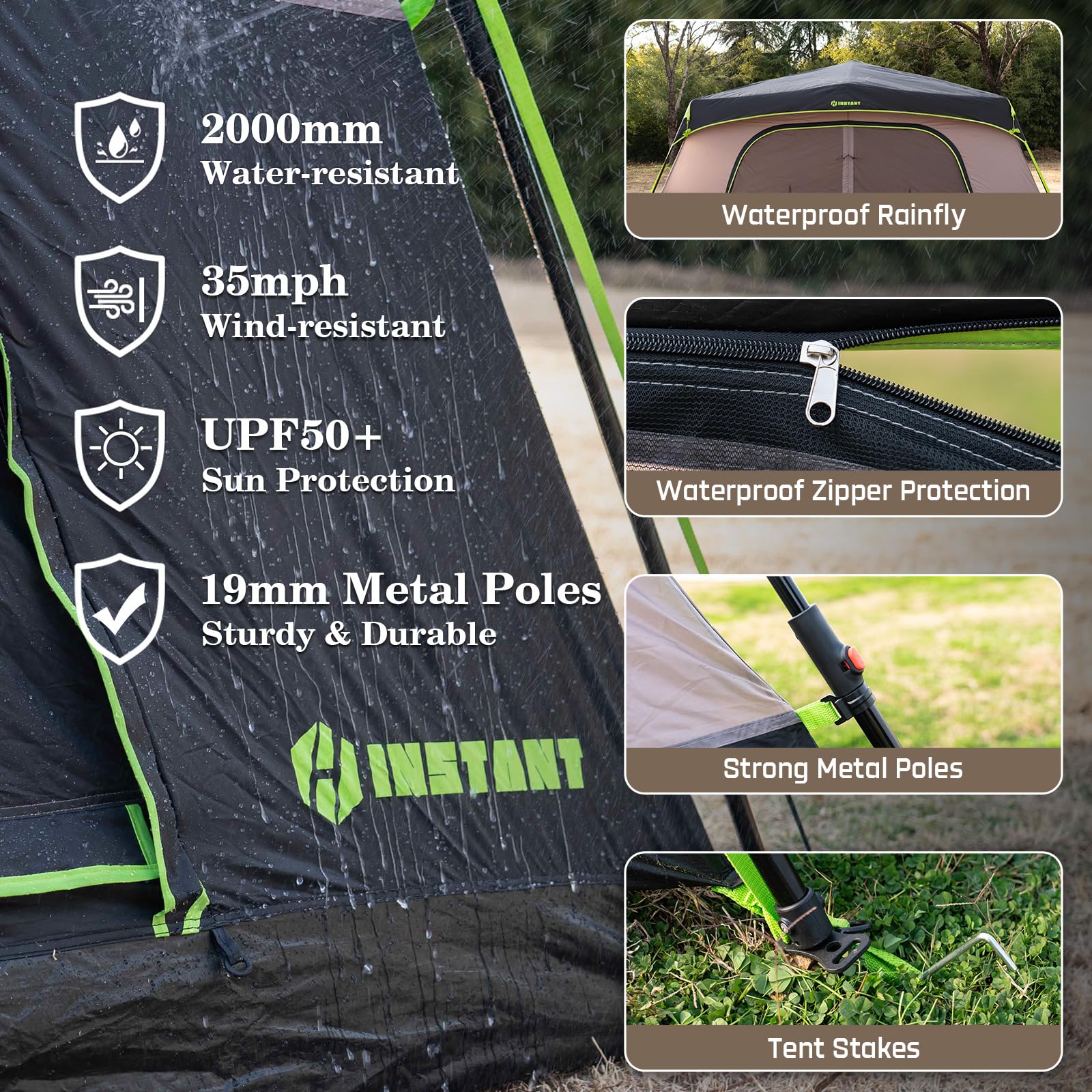 HINSTANT tent with two doors and room divider enabling privacy
