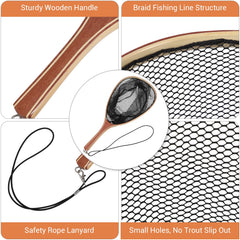 Hipicute Trout Net wooden frame combines durability with rustic style