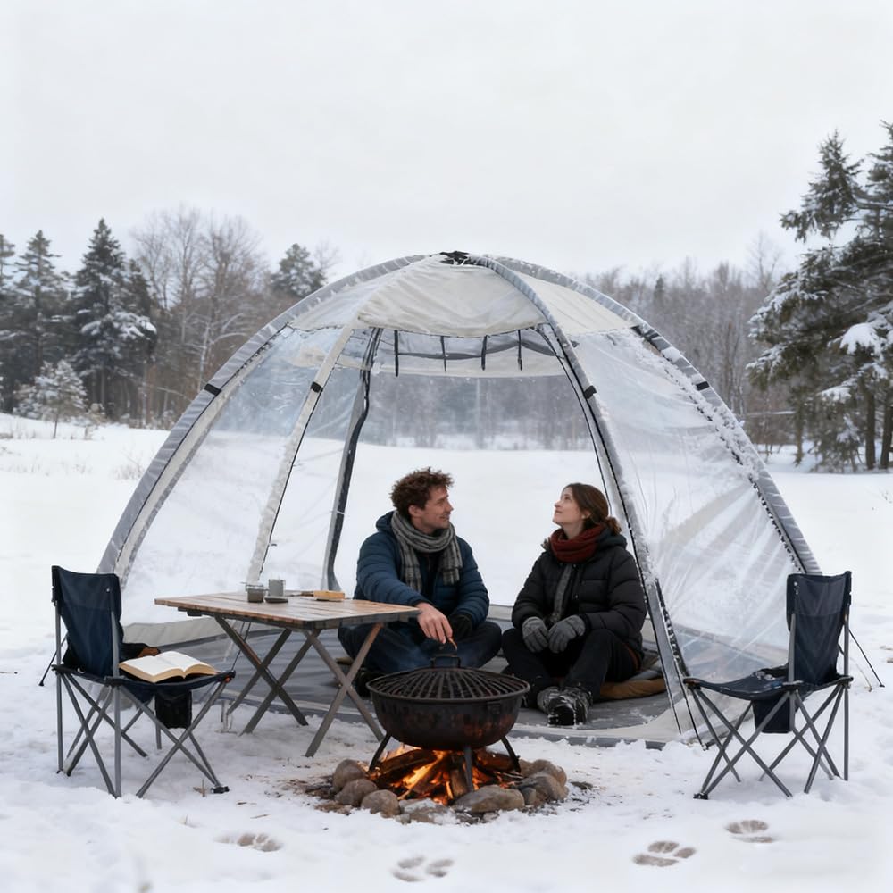 HipierFx Bubble Tent sunset outdoor setup ideal for camping or fishing