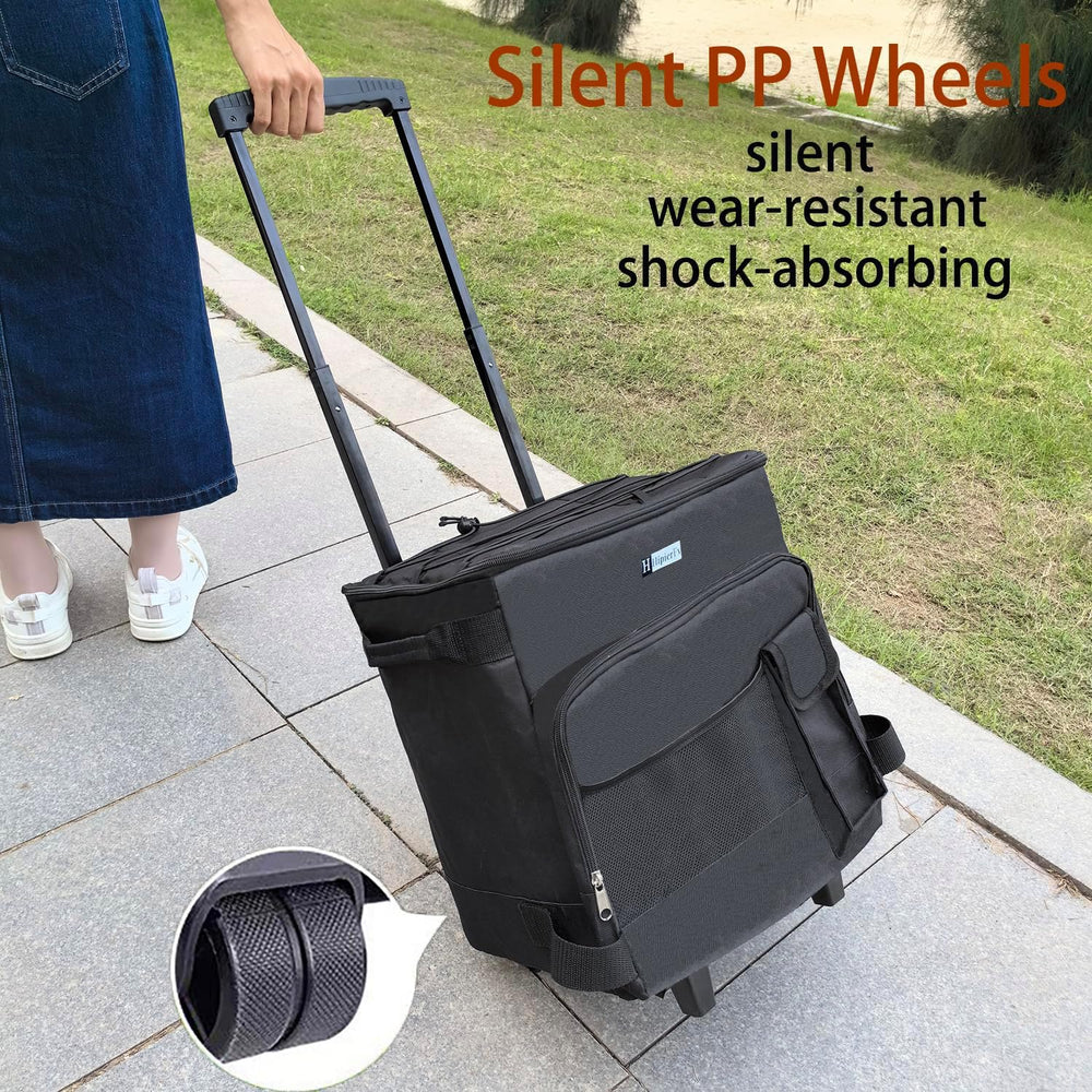 HipierFx cooler with pull handle simplifies carrying from car to picnic.