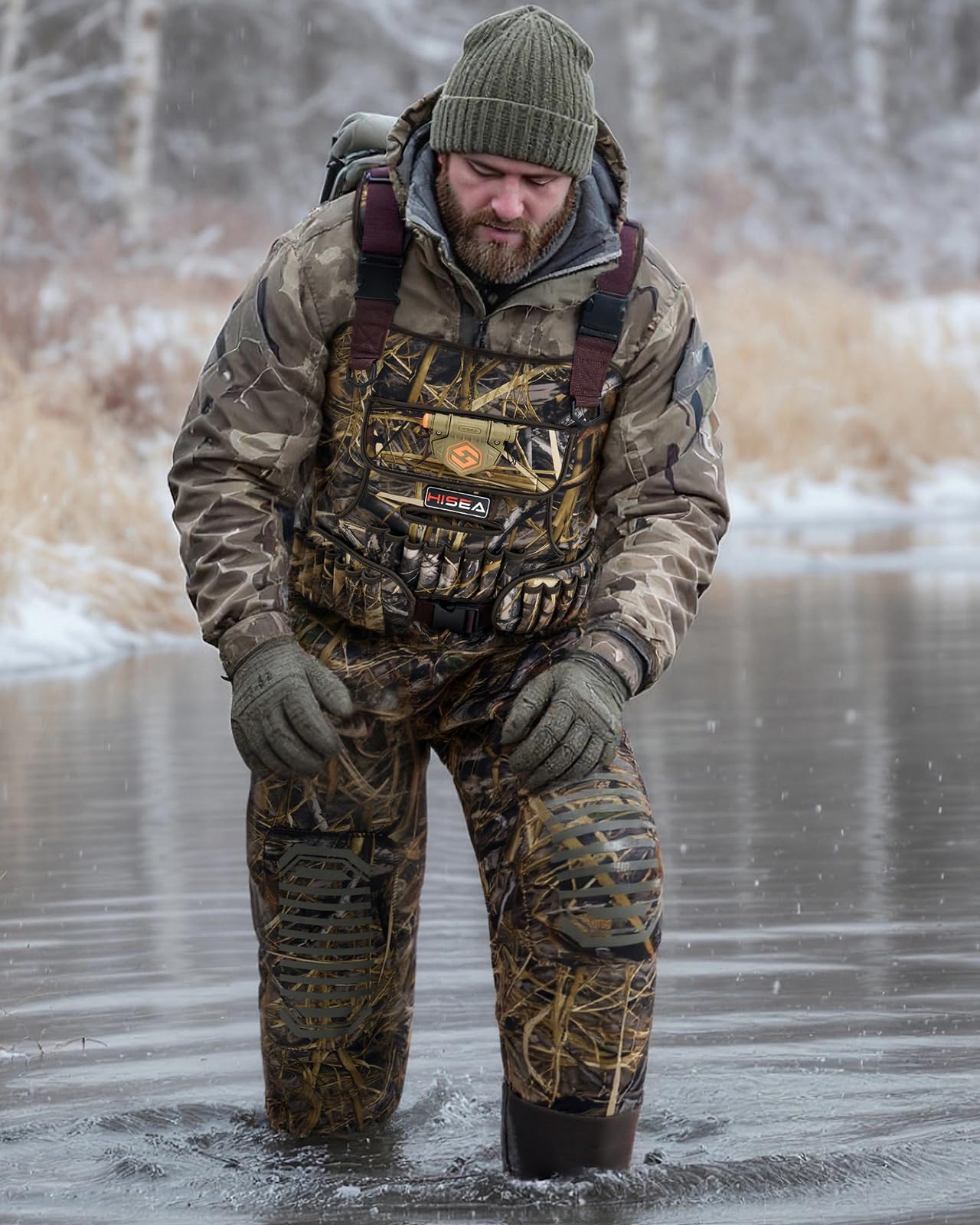 HISEA waders low-light-lighting-system enabling tasks at dawn or dusk
