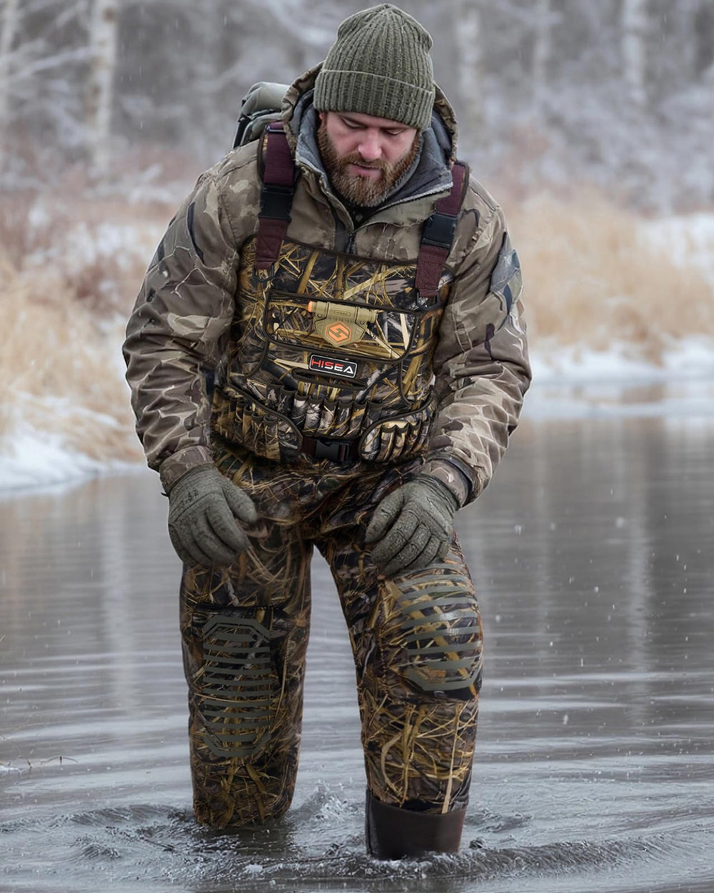 HISEA waders low-light-lighting-system enabling tasks at dawn or dusk