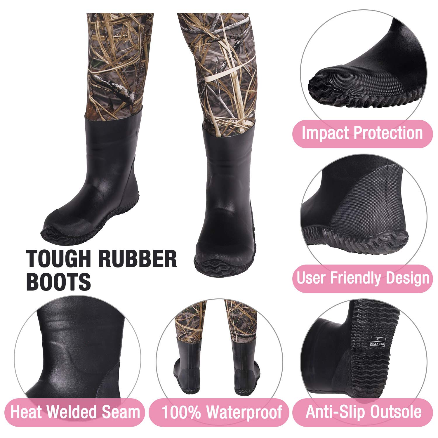 HISEA Kids Chest Waders sealed seams prevent leaks during creek play.