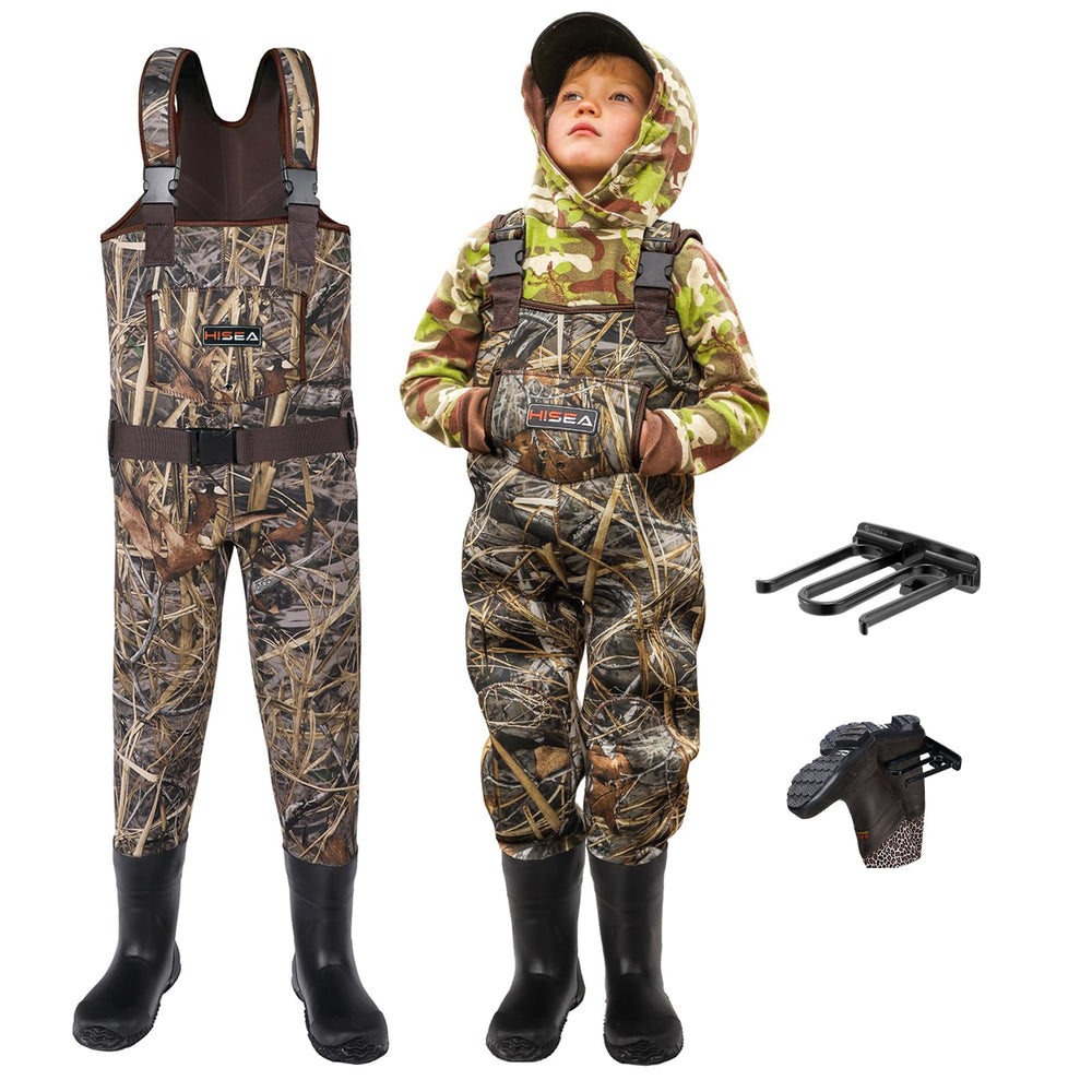 HISEA kids chest waders keep toddlers dry while wading in streams