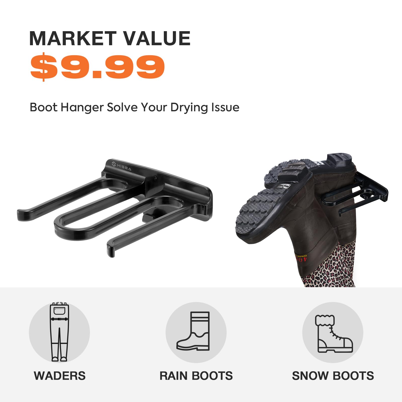HISEA leopard-print waders in use for hunting, fishing, and outdoor chores.