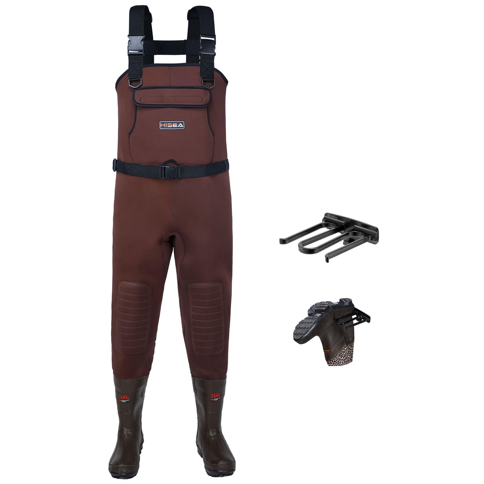 HISEA neoprene chest waders bootfoot keep feet dry in cold rivers